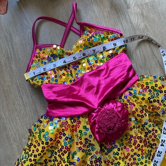 Weissman Dance Costume Sz MC Child’s M Sequin Tiered Dress Leotard Recital Tutu - Picture 4 of 7